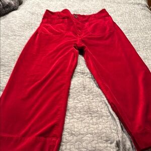 Anthropologie Maeve Colette red velvet pants.